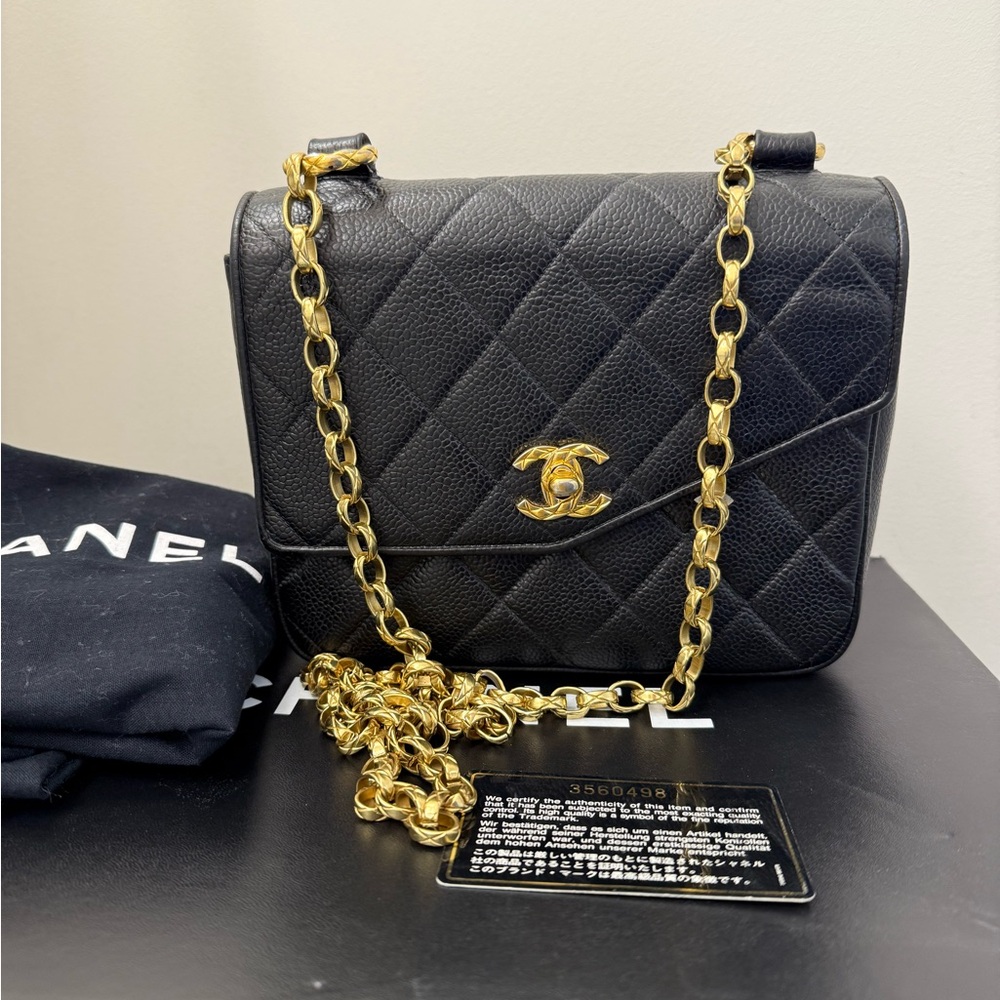 Rare/Vintage Chanel Caviar square Flap